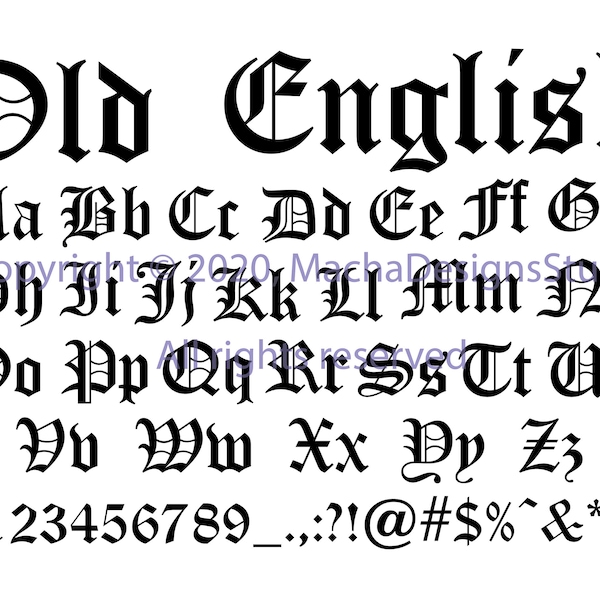 Old English Font - Etsy
