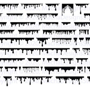 Dripping Borders SVG, Instant Download, Blood Dripping Svg, Dripping Silhouette File,  Dripping Borders Bundle SVG, Dripping Paint Svg