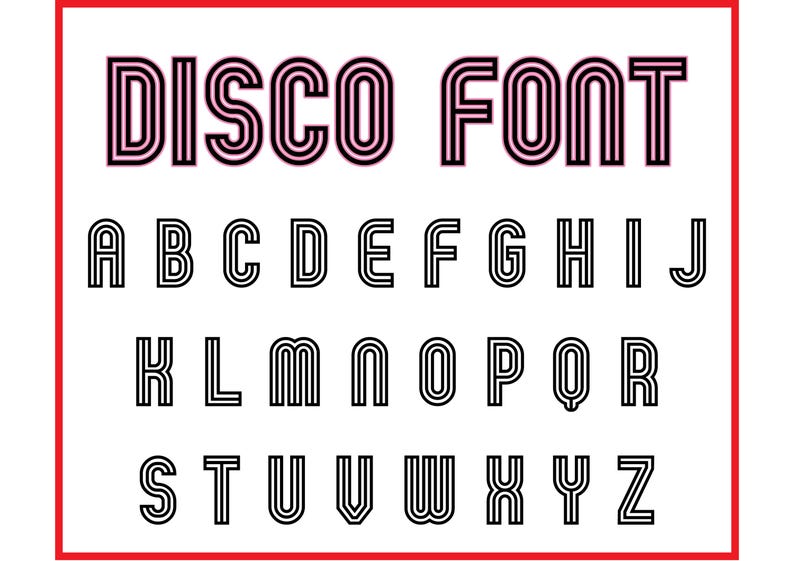 Disco Line Font SVG/TTF: Modern Alphabet (digital Download) - Etsy