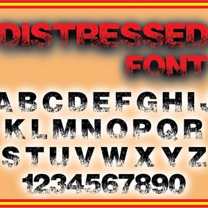 Distressed Font SVG, Distressed Font TTF, Instant Download, Font Svg for Cricut, Distressed Brush, Grunge Font Svg, Distressed Letters SVG
