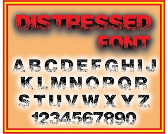 Distressed Font SVG TTF: Grunge Brush Letters (Instant Download)