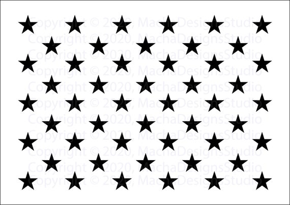 50 スター SVG: アメリカ国旗のクリップアート (デジタルダウンロード