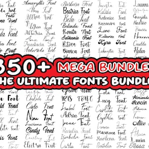 350 LETTERTYPEBUNDEL, lettertype SVG, cursieve lettertypen Svg, lettertypen voor de Cricut, kalligrafie lettertype Svg, handgeschreven lettertype Svg, lettertypen bundel svg, bruiloft lettertypen