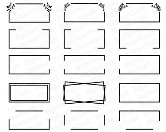 Lot SVG contour rectangle : cadres de bordure décorative pour Cricut (téléchargement numérique