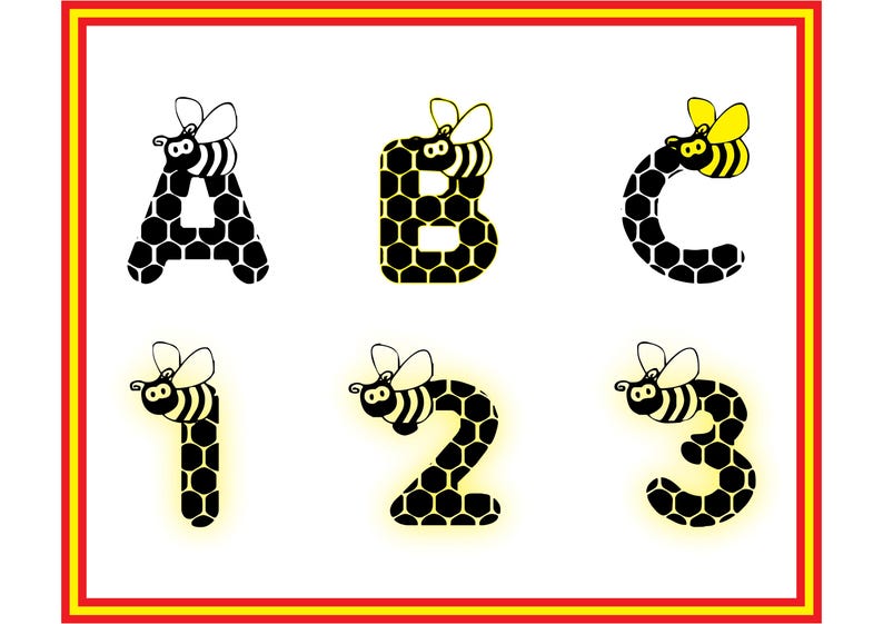 Honeycomb Bee Font SVG, TTF (digital Download) - Etsy