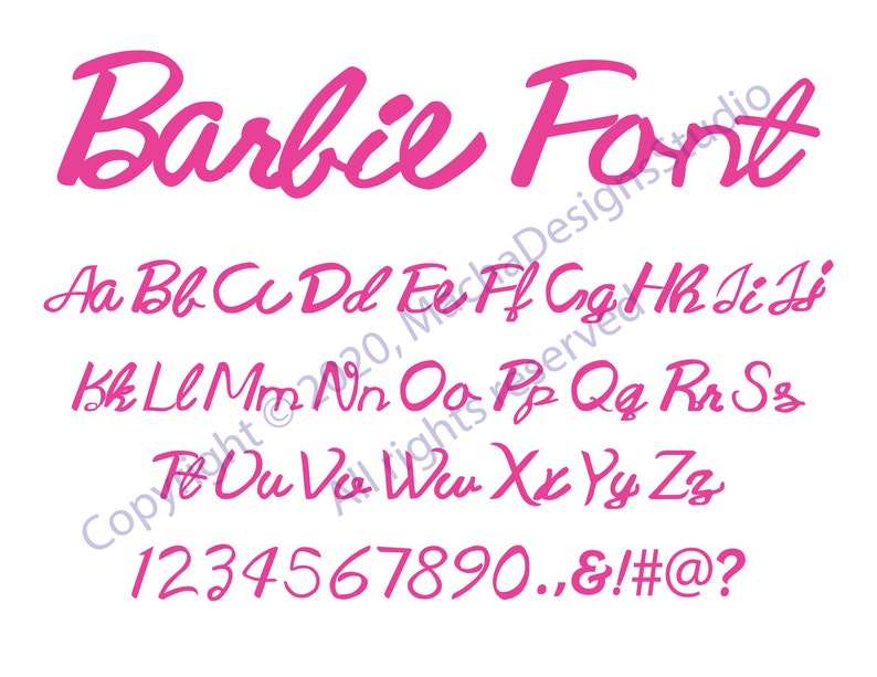 Barbie Font SVG Barbie Alphabet Font SVG Barbie SVG Digital | Etsy