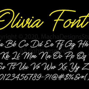 Olivia Cursive Font SVG: Cricut Alphabet (Digital Download)