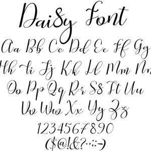 Daisy Font SVG, Font scritto a mano SVG, Font corsivo SVG, Scritto a mano, Download digitale, Pacchetto di font, Font anniversario SVG, Font script SVG