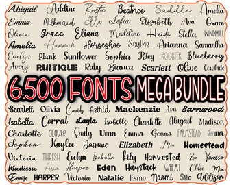 6500 Fonts Mega Bundle: Canva, Wedding, Cricut (Instant Download)
