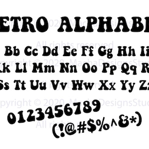 Polices rétro SVG, Svg de polices de caractères vintage, Svg de l'Alphabet vintage, Groovy police SVG, Svg de l'Alphabet Groovy, police de caractères Svg, téléchargement numérique, Alphabet SVG, Svg