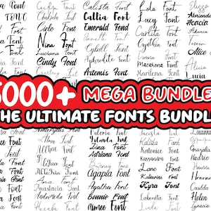 5.000 FONTS - INSTANT DOWNLOAD, Cursive fonts Svg, Wedding Fonts Bundle Svg, Handwritten Fonts Svg, Font Svg, Letters Svg, Fonts for Canva