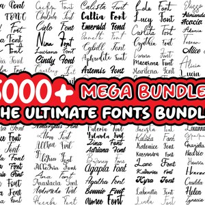 5.000 FONTS - INSTANT DOWNLOAD, Cursive fonts Svg, Wedding Fonts Bundle Svg, Handwritten Fonts Svg, Font Svg, Letters Svg, Fonts for Canva