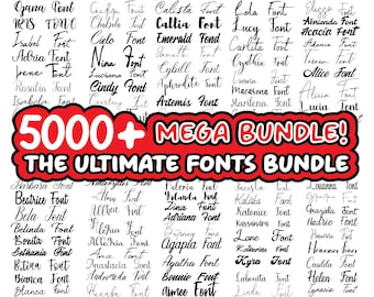5.000 FONTS - INSTANT DOWNLOAD, Cursive fonts Svg, Wedding Fonts Bundle Svg, Handwritten Fonts Svg, Font Svg, Letters Svg, Fonts for Canva