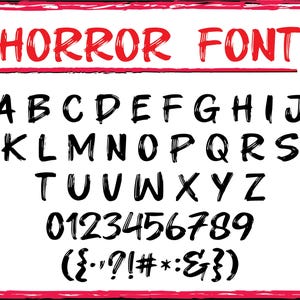 Horror Font SVG, Alphabet SVG, Instant Download, Font SVG, Hallowen Svg, Digital Download, Horror Svg Font, Letters Horror Svg, File Svg