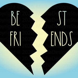 Meilleurs amis coeur SVG, meilleurs amis SVG, SVG amis, meilleurs amis fichier coupe, amour Svg, amitié Svg, téléchargement immédiat, téléchargement numérique
