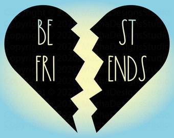 Best Friends Heart SVG, Best Friends SVG, Friends SVG, Best Friends CutFile, Love Svg, Friendship Svg, Instant Download, Digital Download