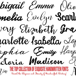 A COLEÇÃO TOP, Pacote de fontes de caligrafia, Fonte cursiva, Alfabeto Svg, Letras cursivas, Fonte de casamento, Fontes Procreate, Fonte Svg, Fonte fofa