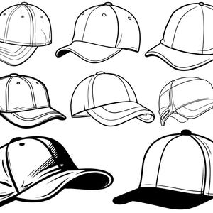 Baseballmütze SVG, Baseballmütze Bundle, Baseballmütze SVG, Sportmütze PNG, Clipart für Cricut, Dateien Silhouette, digitaler Download, kommerzielle Nutzung