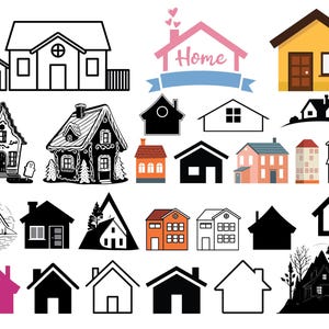 House Bundle SVG PNG – Home Clipart for Cricut Crafts, Real Estate Designs, T-Shirts, Wall Art, Signs, Scrapbooking, Digital Download