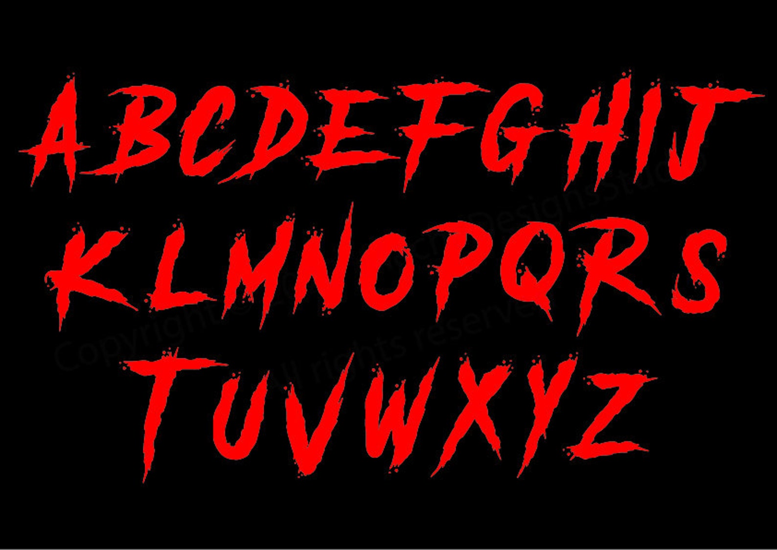 Scary Letter Fonts Alphabet