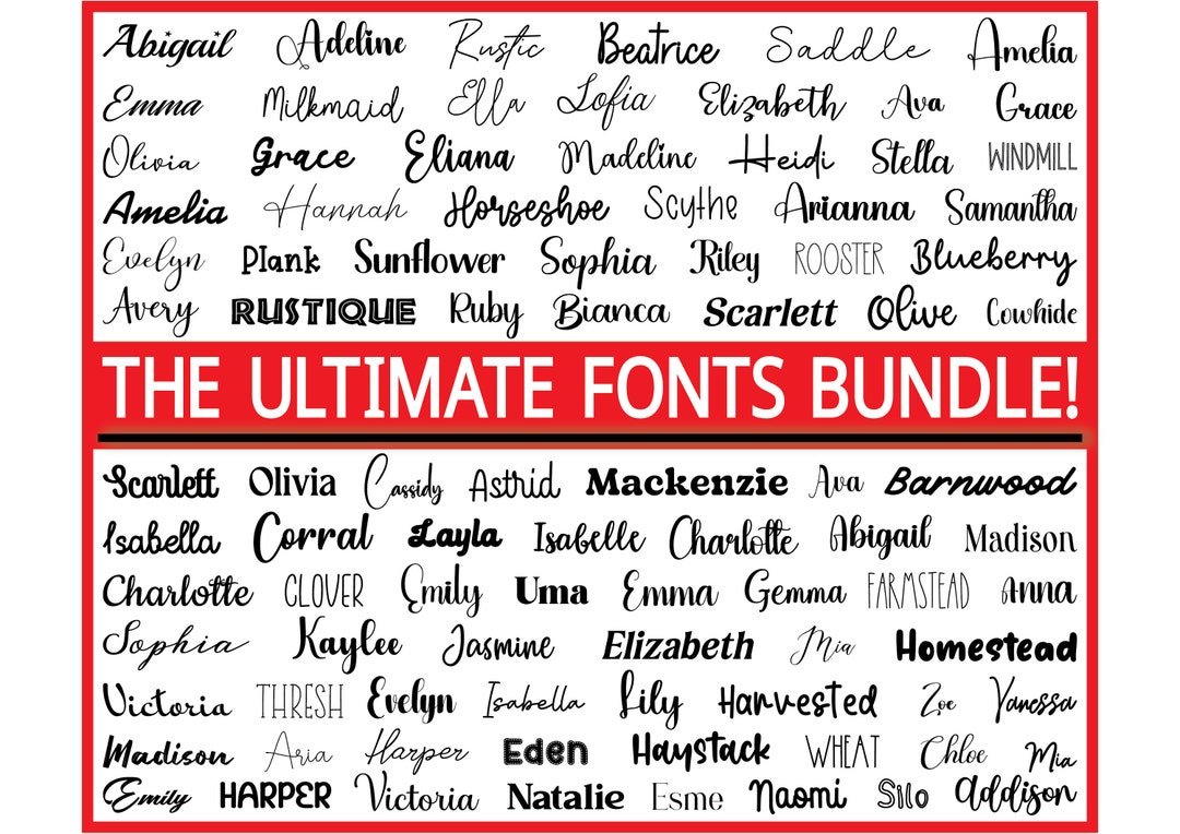 Cursive & Wedding Fonts Bundle: 71 TTF Files (instant Download) - Etsy