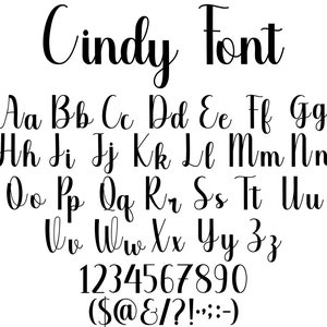 Cindy Font SVG, Handwritten Font SVG, Cursive Font SVG, Handwritten, Digital Download, Font Bundle, Anniversary Font Svg, Script Font ttf