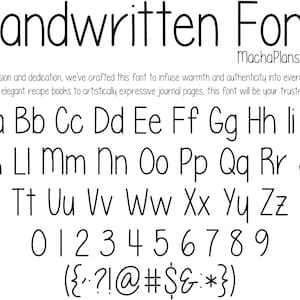 FUENTE DE ESCRITURA A MANO, Escritura bonita, Escritura ordenada, Alfabeto SVG, Fuente de planificador digital, Fuente de notas digitales, Fuente SVG, Letras SVG, ttf svg