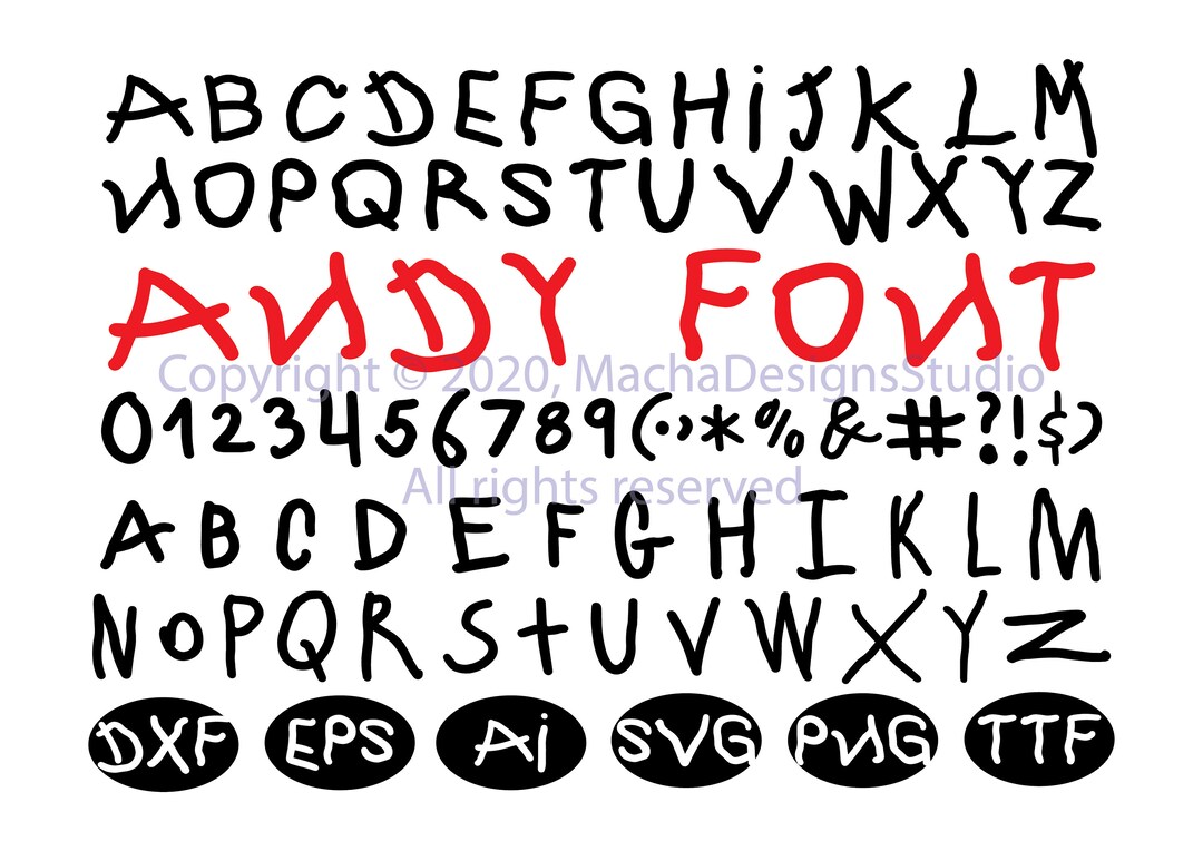 Andy Font SVG, Andy SVG, Andy Clipart, Toy Story Font SVG, Disney Svg