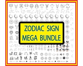 Zodiac SVG Bundle: Astrology Signs, Constellations, Celestial ClipArt (Digital Download)