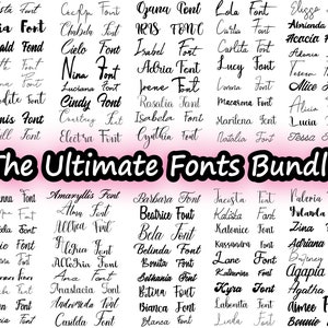Paquete de fuentes SVG, descarga instantánea, fuente manuscrita, fuente cursiva, alfabeto SVG, letras cursivas, fuente para bodas, descarga digital, fuente SVG