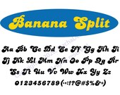 Banana Split Font SVG - Cuttable Vector Alphabet (Digital Download)
