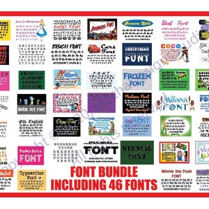 46 Schriftarten Bundle, Schriftarten für Cricut, Sofortiger Download, Digitaler Download, Schriftart TTF, Schriftart SVG, Schriftart Cricut, Alphabet svg, Schrift Bundle, Schrift svg