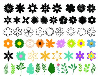 Floral SVG Clipart Bundle: Flower Designs for Cricut (Digital Download)