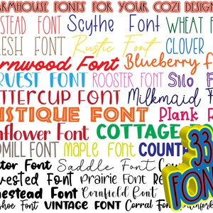 FARMHOUSE FONT BUNDLE, Instant Download, Country Fonts,Fonts for Cricut, Fonts for Crafters, Digital Download, Farmhouse Fonts, Rustic Fonts