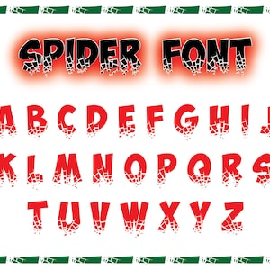 SPIDER ALPHABET SVG, Spider Font ClipArt, Halloween Letters Svg, Svg Files for Cricut, Birthday Banner, Spider Font, Spider ttf, Spider Svg