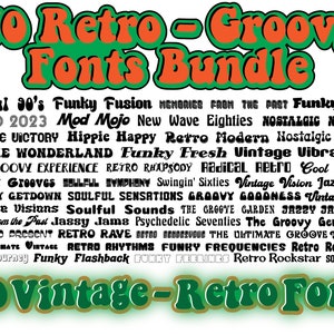 50 GROOVY FONT SVG, Retro Groovy Font Svg, Monogram Svg Retro Groovy Alphabet Svg, Retro Font Svg, Vintage Font Svg, Retro Alphabet Svg