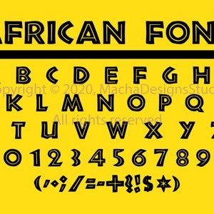 Font africano SVG, alfabeto africano SVG, font SVG, file di taglio Silhouette per macchina da taglio, download immediato, file Svg, download del font, Cricut