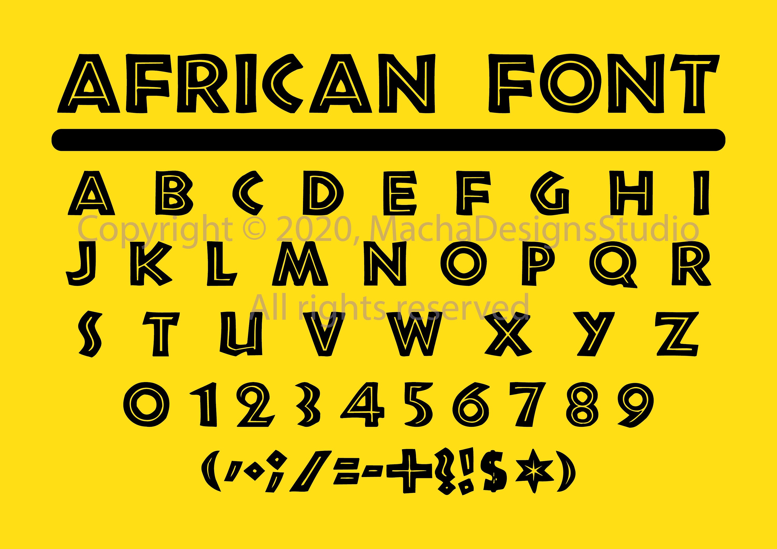 African Font Svg African Alphabet Svg Font Svg Silhouette Etsy