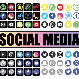Social Media SVG, Social Media Icons SVG, Social Media Icons SVG, Instant Download, Social Media ClipArt, Media Icons Bundle, File Svg