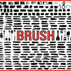 Lot de pinceaux, trait de peinture SVG, trait de peinture PNG, pinceau abstrait, traits pour Cricut, traits Png, silhouette de fichiers, fichiers pour Cricut