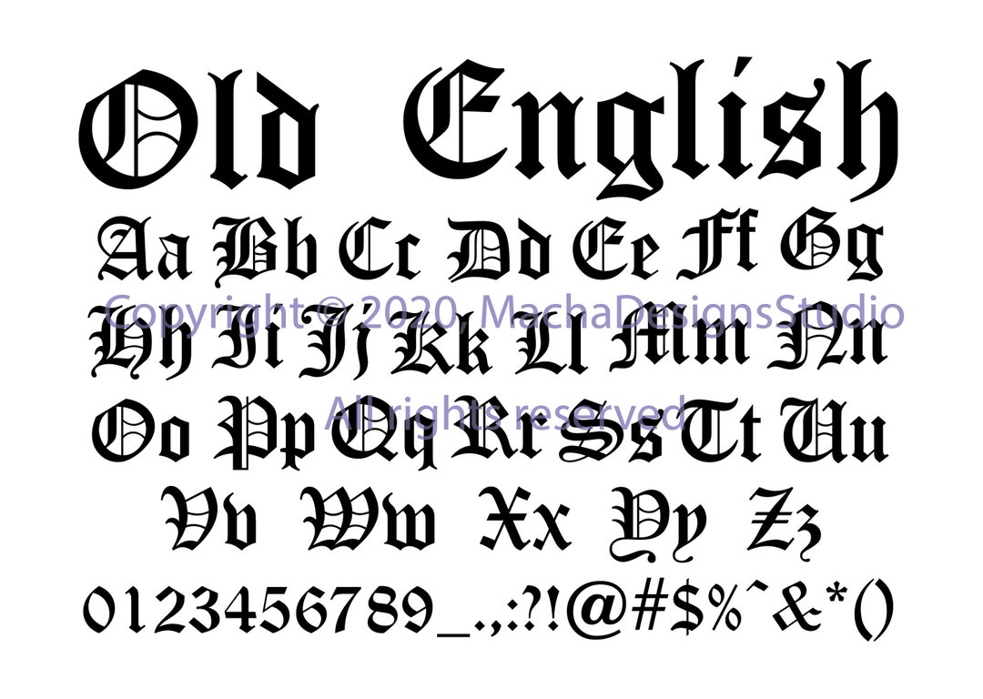 古英語フォントSVG：Cricut Alphabet（デジタルダウンロード） - Etsy 日本