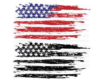 Distressed American Flag SVG: US Flag Clipart (Digital Download)