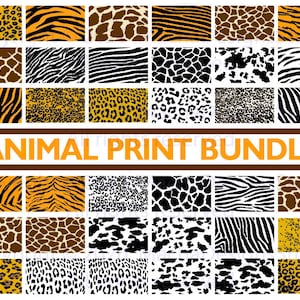 Impression animalière SVG, impression animal lot SVG, téléchargement immédiat, Animal SVG, impression zèbre SVG, impression girafe SVG, vache impression Svg, impression tigre Svg