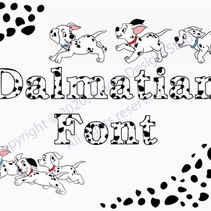 Dalmatian Font SVG, 101 Dalmatians Font SVG, Dalmatian Alphabet Svg, Font Svg, Digital Download, Dalmatian SVG, Dog Font Svg, Dog Svg