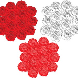 Rose Pattern SVG, Floral Seamless Design, Vintage Rose PNG, Elegant Botanical Pattern for Cricut, Silhouette, Laser Cut Files