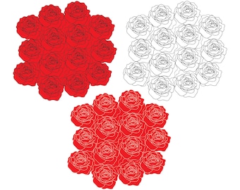 Vintage Rose SVG : motif floral sans couture pour Cricut
