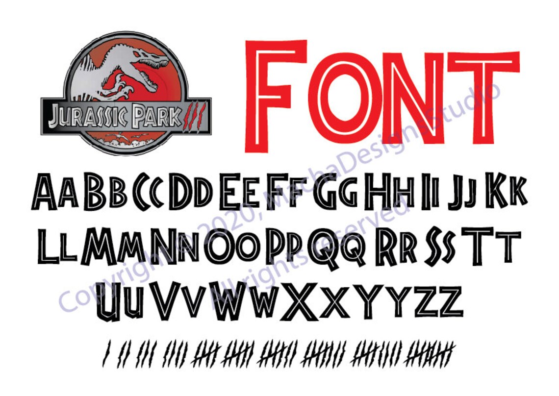 Jurassic Park Font SVG Jurassic Park Alphabet SVG Instant - Etsy