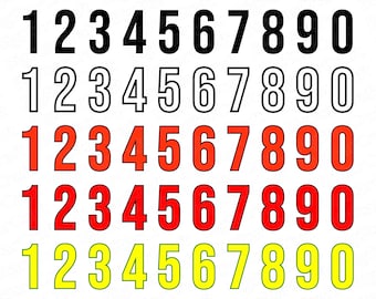 Decorative Number Set: SVG PNG Files for Cricut (Digital Download)