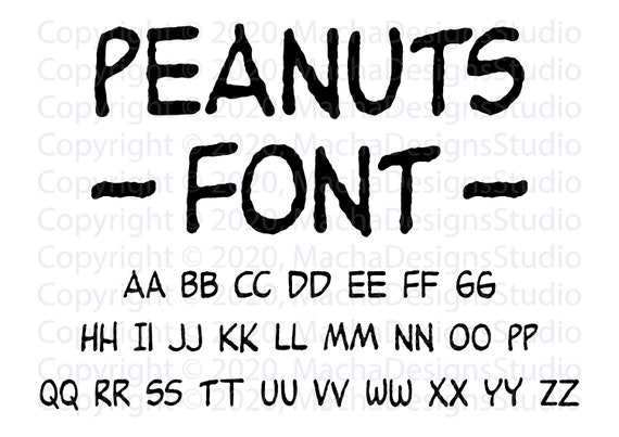 Peanuts Font SVG, Peanuts Alphabet SVG, Peanuts SVG, Instant Download, Font Svg, Peanuts Tv Show, Monogram Font Svg, Digital Download, Svg