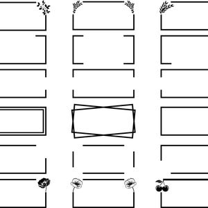Ensemble contour rectangle SVG PNG – ensemble de bordures de cadre rectangle simples et élégantes pour Cricut, Invitations, cartes, téléchargement numérique